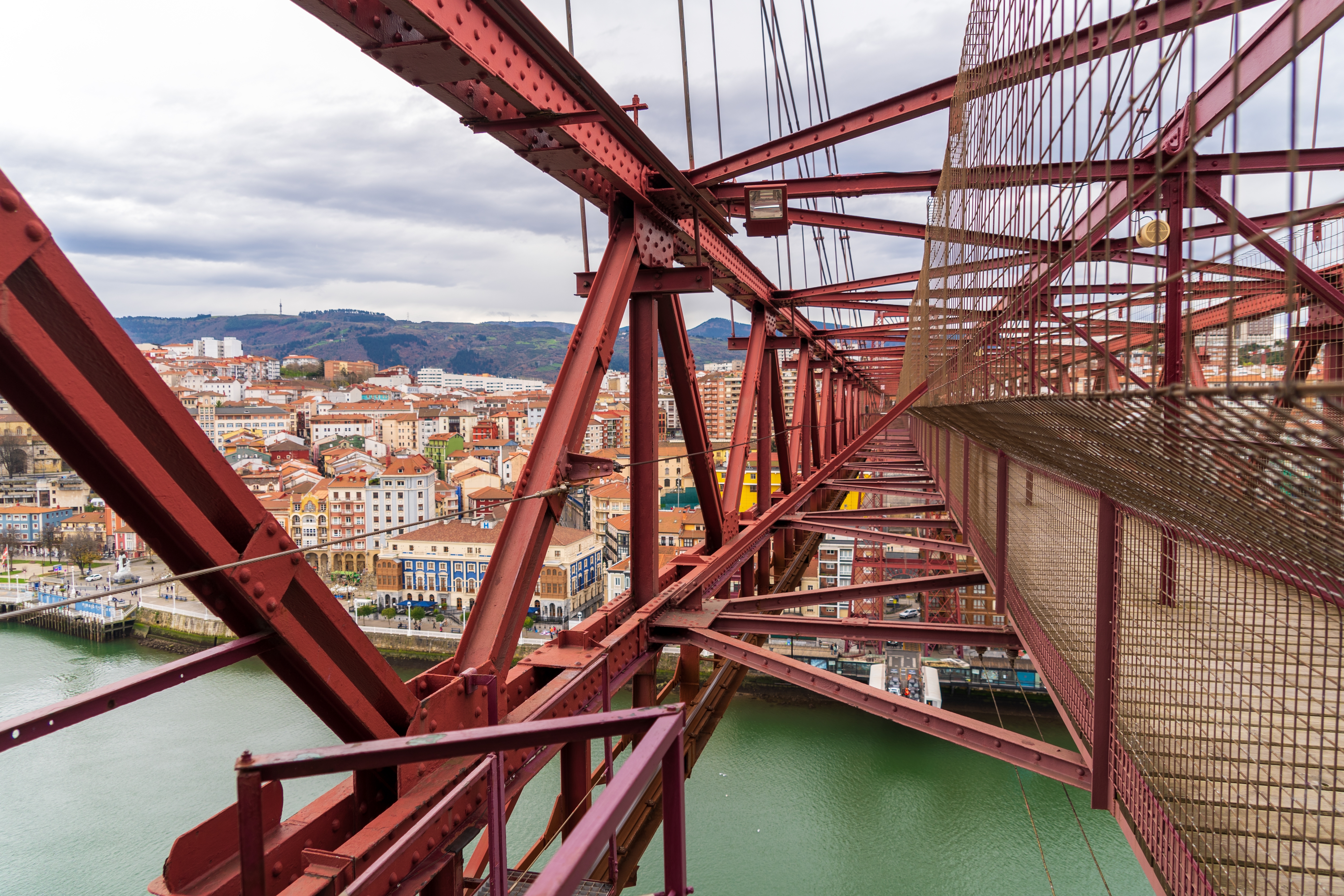 the vizcaya bridge or puente colgante hanging bridge also known as the puente de vizcaya or the bizkaiko zubia a unesco world heritage site located in the basque country spain