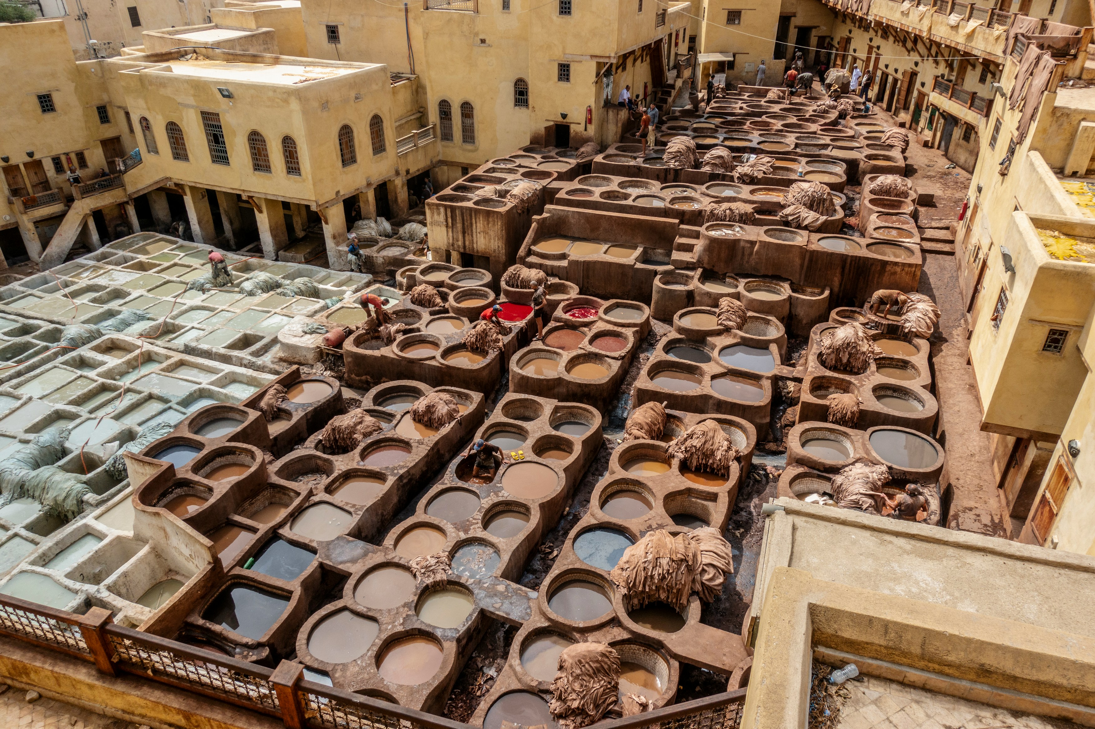 the old town of fez with its anciente dying pools