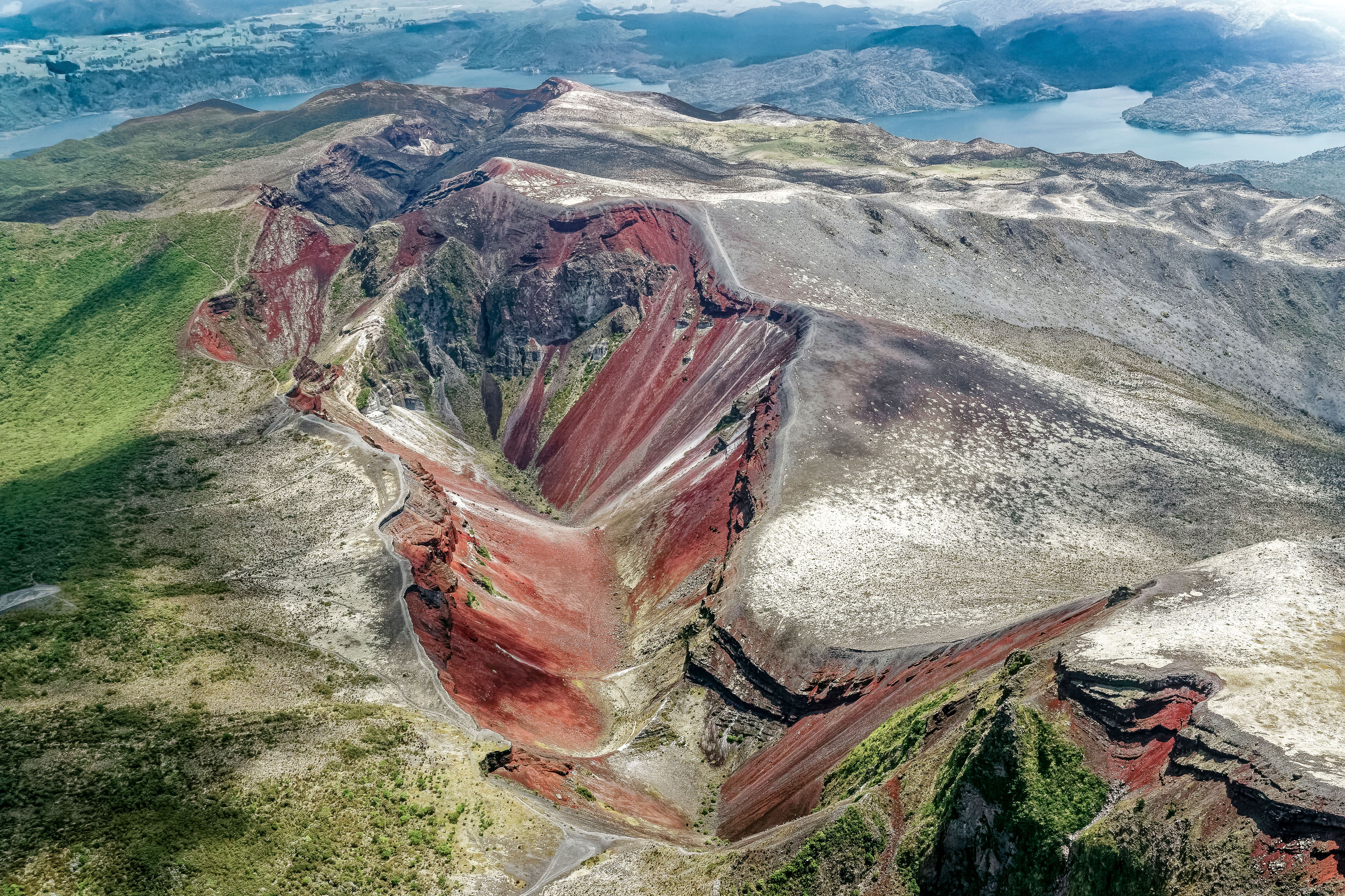 mount tarawera volcano in the rotorua lakes district of the bay of plenty region of the north island of new zealand