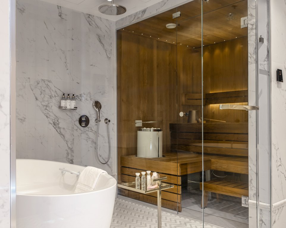 penthouse suite sauna and walk in shower
