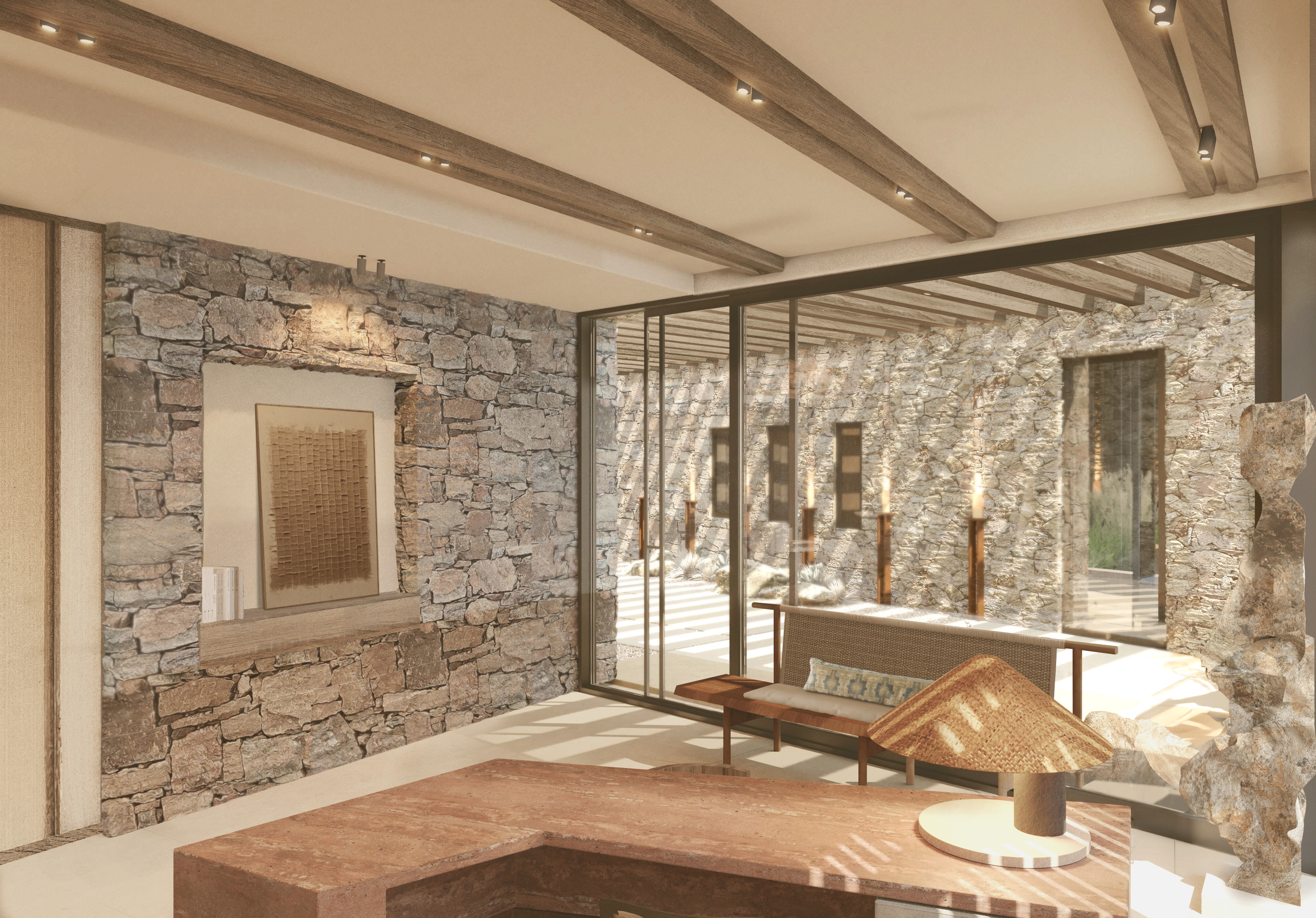 6 reception desk glass facade