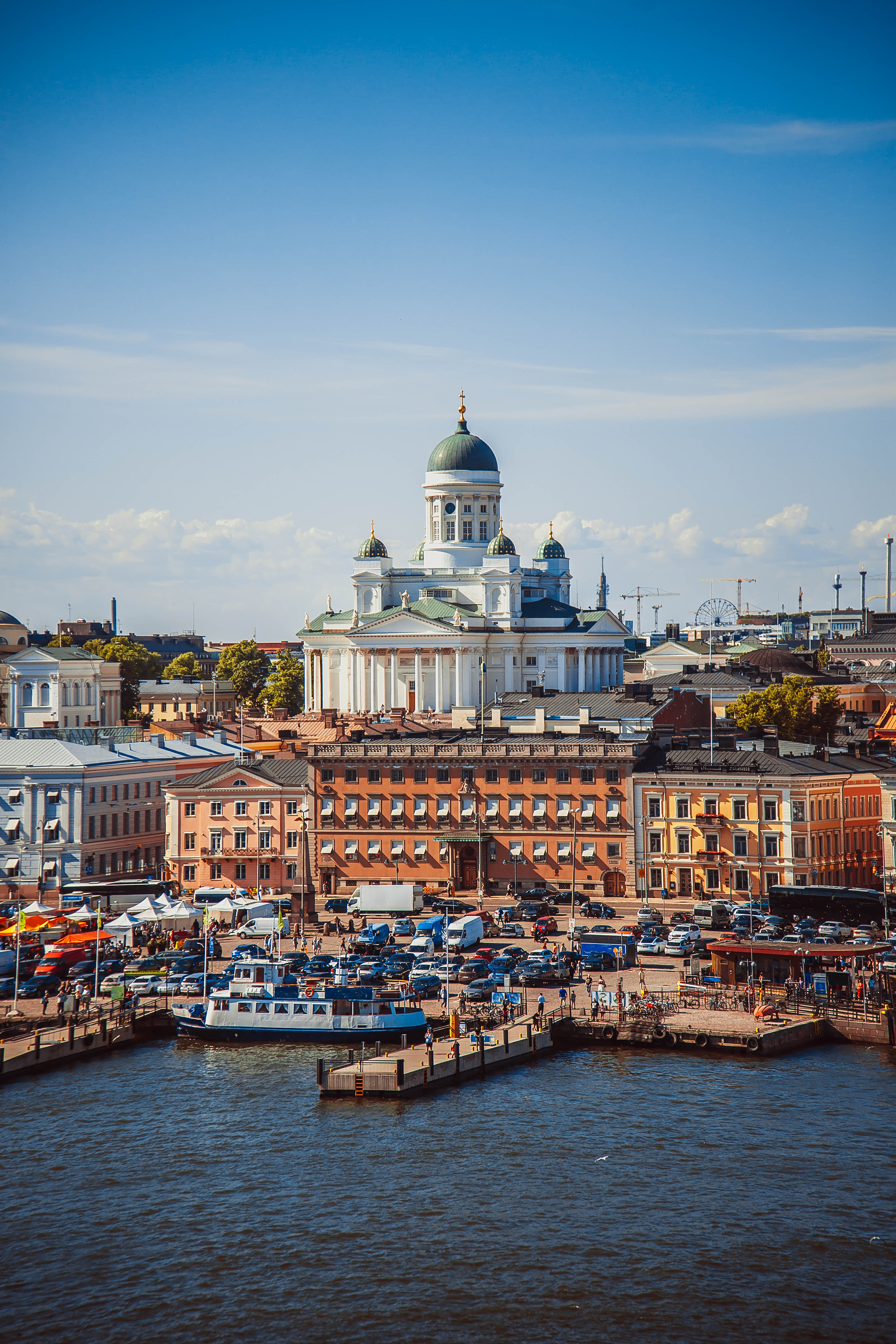 summer panorama of helsinki from water finland