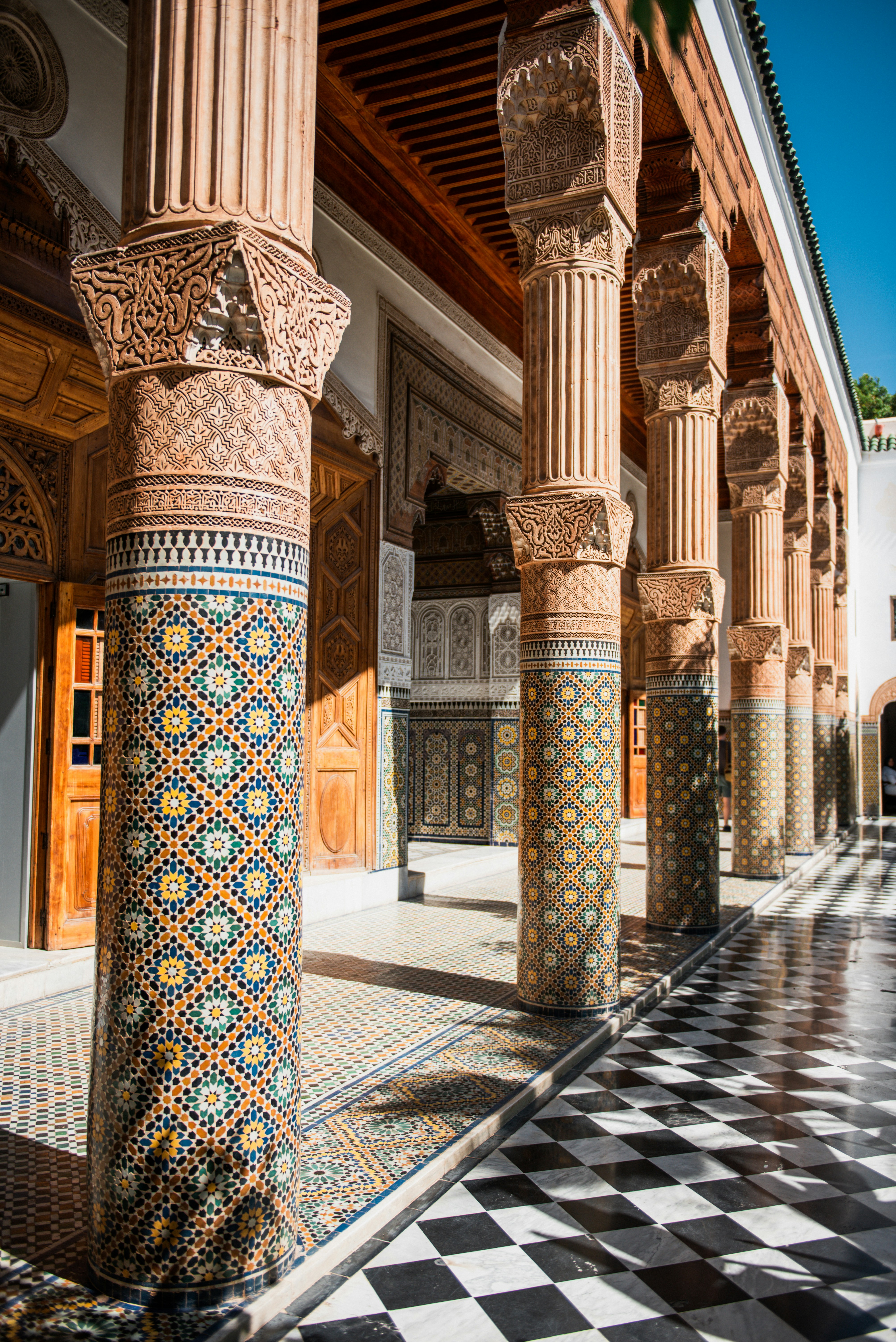 marrakech marokko pilaar